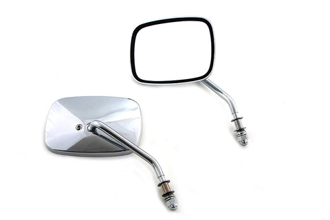 Replica Swivel Mirror Set with Short Stem Chrome - V-Twin Mfg.