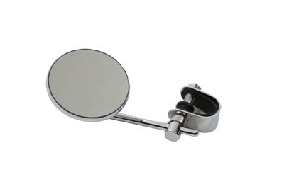 Chrome 3 inch Round Mini Mirror with Clamp On Stem - V-Twin Mfg.