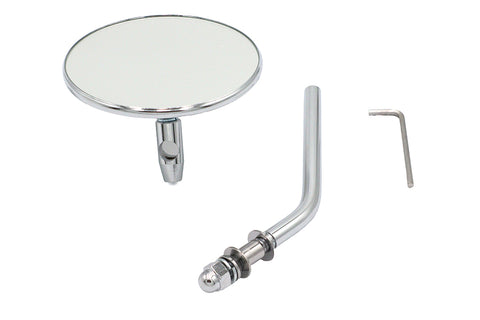 Chrome 4 inch Round Mirror with Stud Stems - V-Twin Mfg.