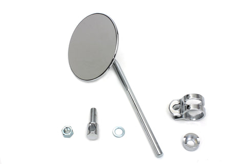 Replica Round Mirror with Round Stem Chrome - V-Twin Mfg.