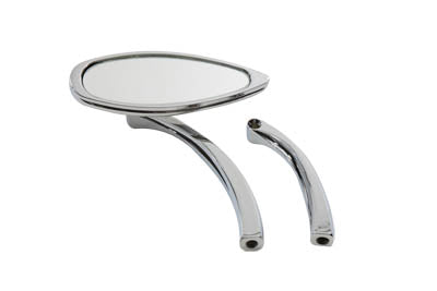 Oval Mirror Smooth with Billet Stem Chrome - V-Twin Mfg.