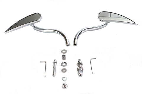 Ellipse Mirror Set with Round Stems - V-Twin Mfg.