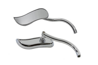 S-Curve Mirror Set with Round Stems - V-Twin Mfg.