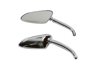 Racer Mirror Set with Round Stems Chrome - V-Twin Mfg.