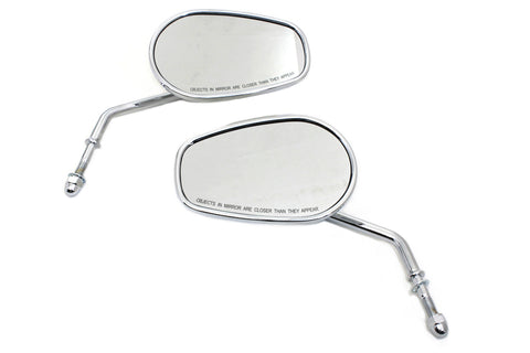 Chrome Taper Convex Mirror Set - V-Twin Mfg.