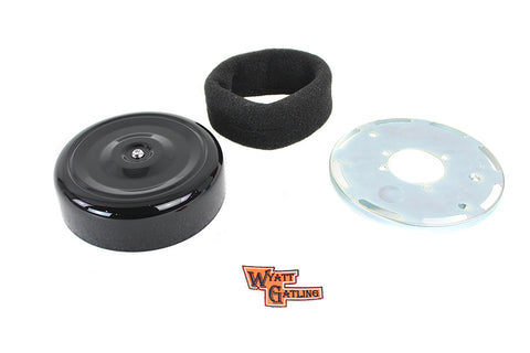 Wyatt Gatling 7 inch Round Air Cleaner Kit with Black Cover - V-Twin Mfg.