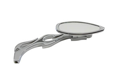 Teardrop Mirror with Billet Flame Stem Chrome - V-Twin Mfg.