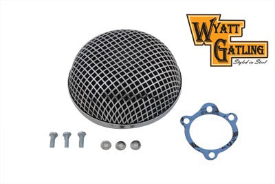 Wyatt Gatling Chrome Round Mesh Air Cleaner - V-Twin Mfg.