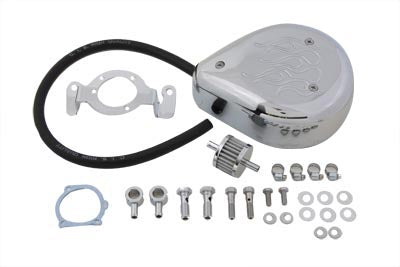 Teardrop Air Cleaner Kit Chrome Flame - V-Twin Mfg.