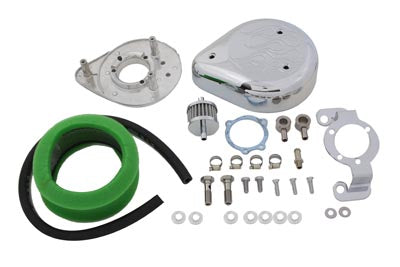 Teardrop Air Cleaner Kit Chrome Flame - V-Twin Mfg.