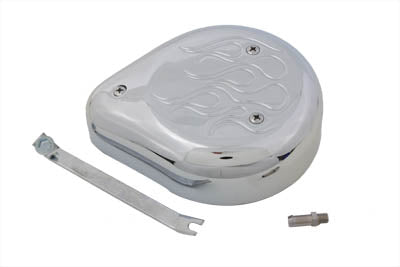 Teardrop Air Cleaner Kit Chrome Flame - V-Twin Mfg.