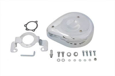Teardrop Air Cleaner Kit Smooth Chrome - V-Twin Mfg.