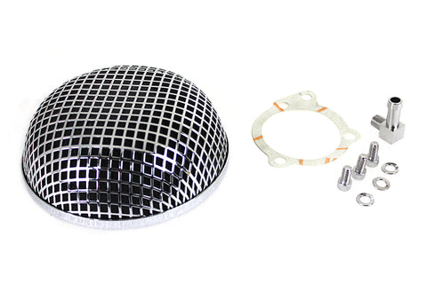 Wyatt Gatling Round Mesh Air Cleaner Chrome - V-Twin Mfg.