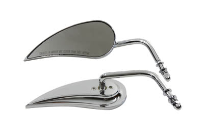 Wyatt Gatling Teardrop Mirror Set with Round Curved Stems - V-Twin Mfg.