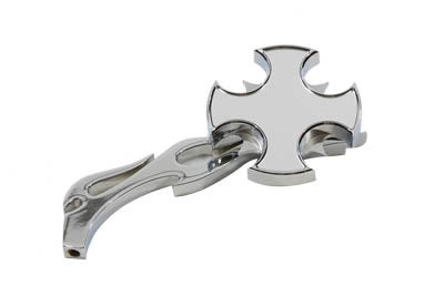 Rotar Mirror Chrome with Billet Flame Stem - V-Twin Mfg.