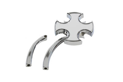 Rotar Mirror Chrome with Billet Curved Stem - V-Twin Mfg.