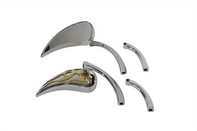 Chrome Billet Teardrop Mirror Set - V-Twin Mfg.