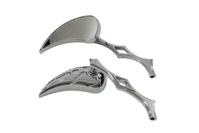 Chrome Billet Teardrop Mirror Set - V-Twin Mfg.