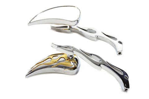 Chrome Billet Teardrop Mirror Set - V-Twin Mfg.
