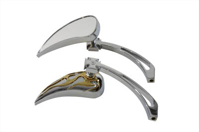 Chrome Billet Teardrop Mirror Set - V-Twin Mfg.