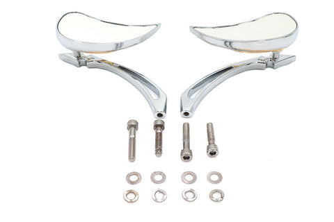 Chrome Billet Teardrop Mirror Set - V-Twin Mfg.