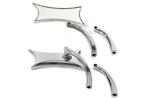 Oblique Mirror Set Billet Chrome - V-Twin Mfg.