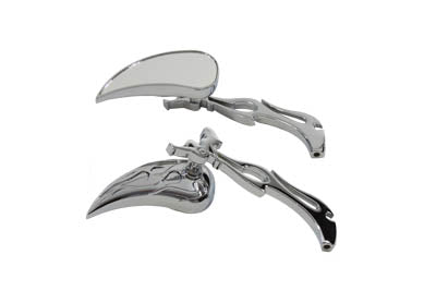 Teardrop Mirror Set Chrome - V-Twin Mfg.
