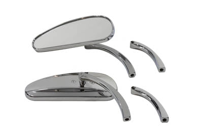 Deco Mirror Set Billet Chrome - V-Twin Mfg.