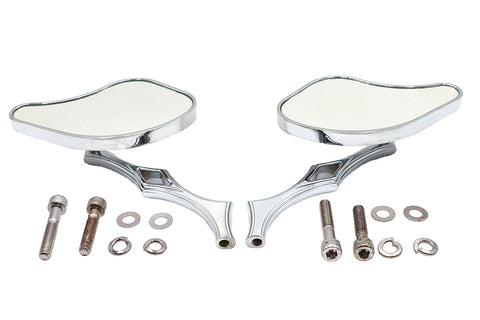 Pork Chop Mirror Set Billet - V-Twin Mfg.