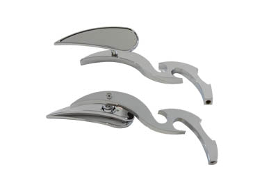 Teardrop Mirror Set Chrome - V-Twin Mfg.
