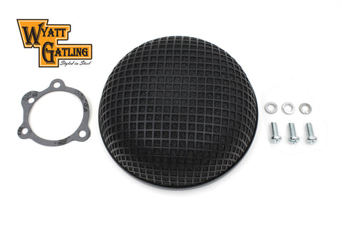 Wyatt Gatling Black Round Mesh Air Cleaner - V-Twin Mfg.