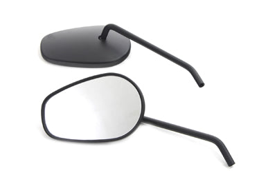 Sidewinder Mirror Set with Round Stems Black - V-Twin Mfg.
