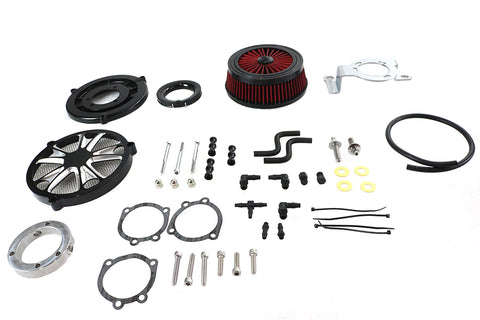 Extreme Billet Air Cleaner Kit Luxe Style Black - V-Twin Mfg.