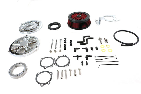 Extreme Billet Air Cleaner Kit Luxe Style Chrome - V-Twin Mfg.