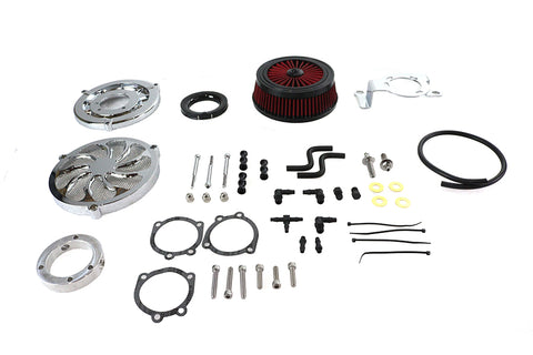 Extreme Billet Air Cleaner Kit Torque Style Chrome - V-Twin Mfg.