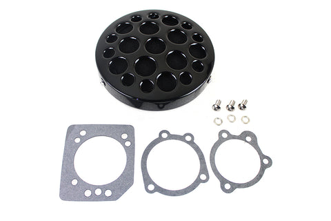 Wyatt Gatling Black Drilled CV Air Cleaner - V-Twin Mfg.