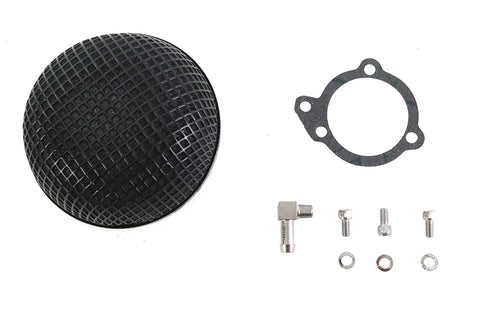 Wyatt Gatling Round Mesh Air Cleaner Black - V-Twin Mfg.