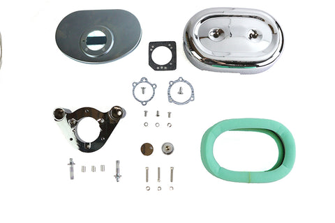 Retro Oval Air Cleaner Assembly Chrome - V-Twin Mfg.