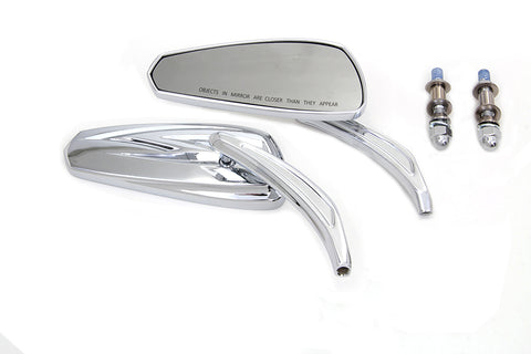 Chrome Tribal Teardrop Mirrors with Billet Stems - V-Twin Mfg.