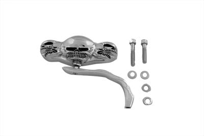 3 Skull Mirror with Billet Worm Stem - V-Twin Mfg.