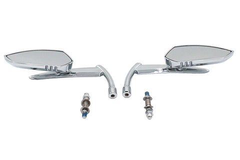 Teardrop Apache Style Mirror Set Billet Chrome - V-Twin Mfg.