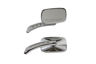Oval Mirror Set Chrome - V-Twin Mfg.