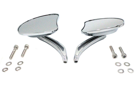 Mini Tapered Mirror Set with Short Slotted Stem - V-Twin Mfg.