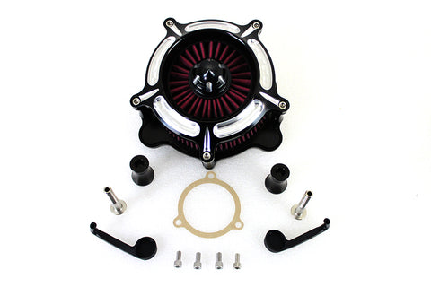 Exposed Filter Air Cleaner Kit Black - V-Twin Mfg.
