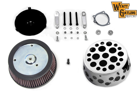 Swiss Cheese Air Cleaner Kit Chrome - V-Twin Mfg.