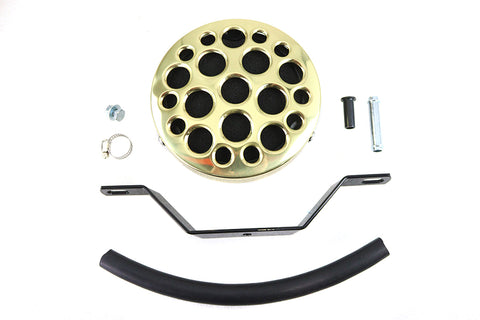 Wyatt Gatling Brass Drilled Air Cleaner - V-Twin Mfg.