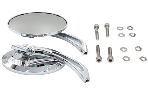 Oval Mirror Set with Billet Spear Stem - V-Twin Mfg.