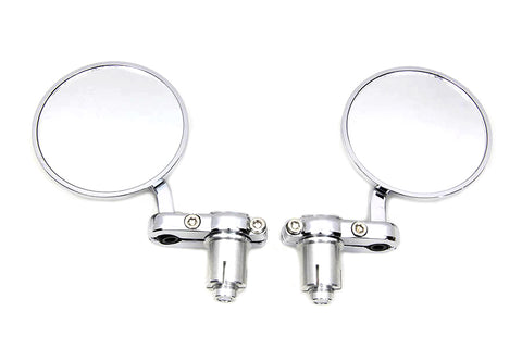 Cafe Style Mirror Set Chrome - V-Twin Mfg.