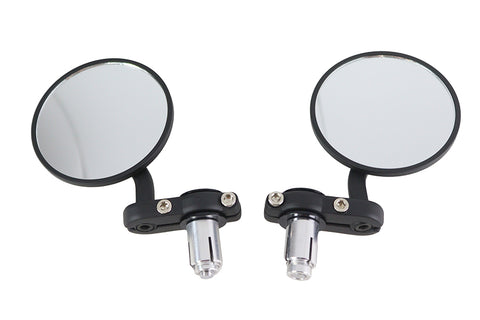 Cafe Style Mirror Set Black - V-Twin Mfg.