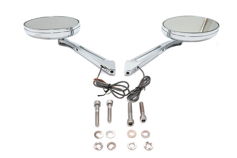 Ellipse Mirror Set with LED Turn Signal - V-Twin Mfg.